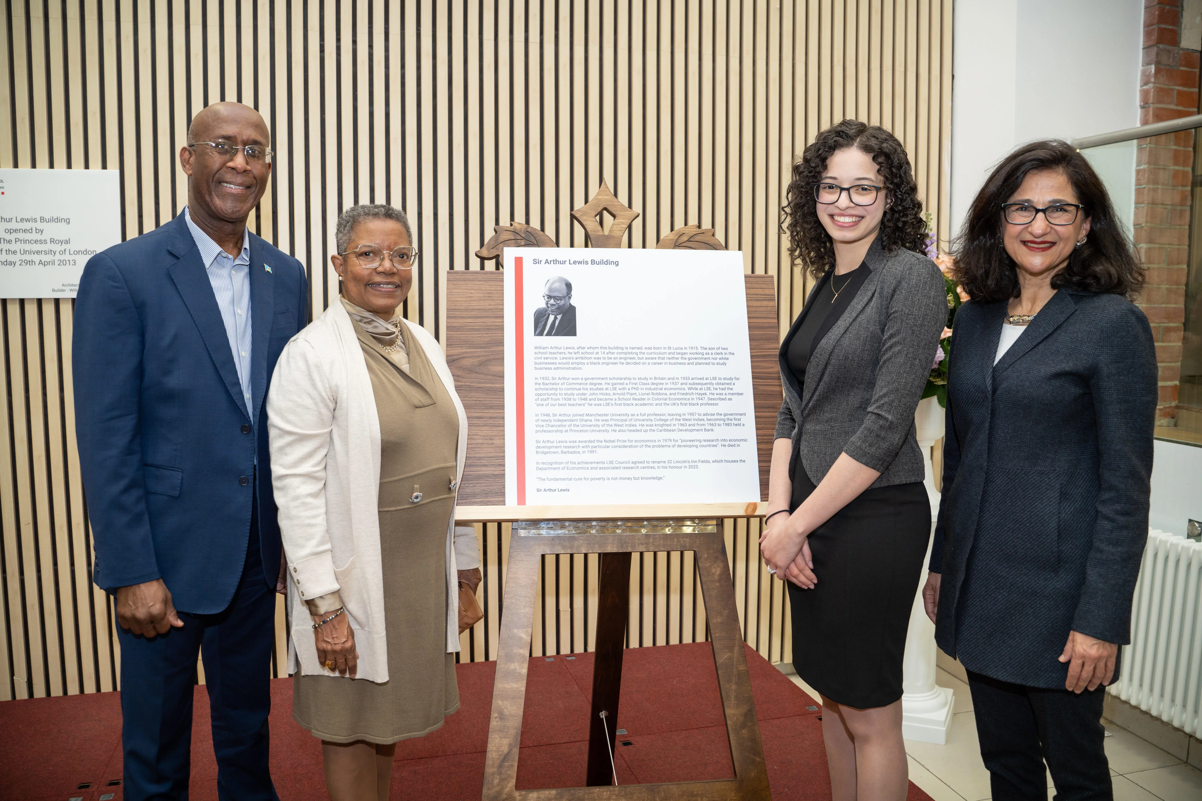 Unveiling of the plaque for the naming of the Sir Arthur Lewis Building