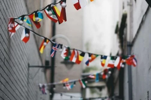 String of country flags
