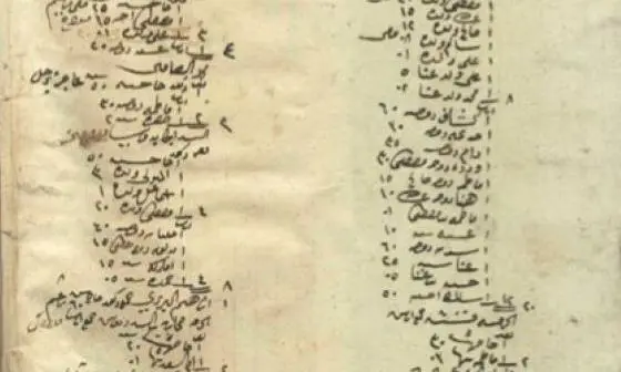 handwritten page in arabic from an Egyptian census