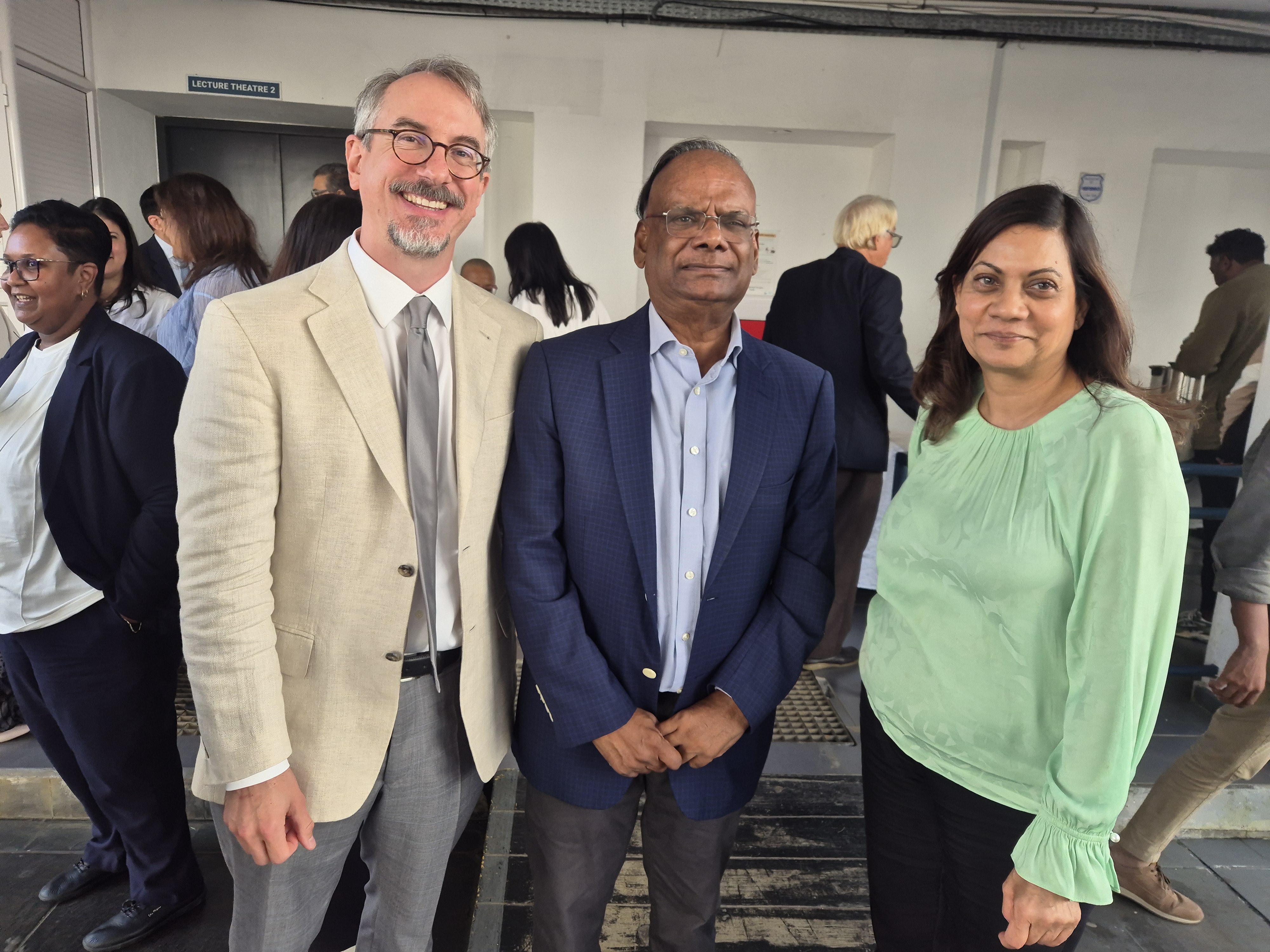 From left to right: Professor Green, Rama Sithanen, and Dr Roukaya Kasenally