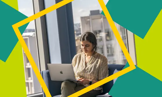 Girl working on laptop