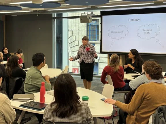 Eve Poole leading a session on Ethics