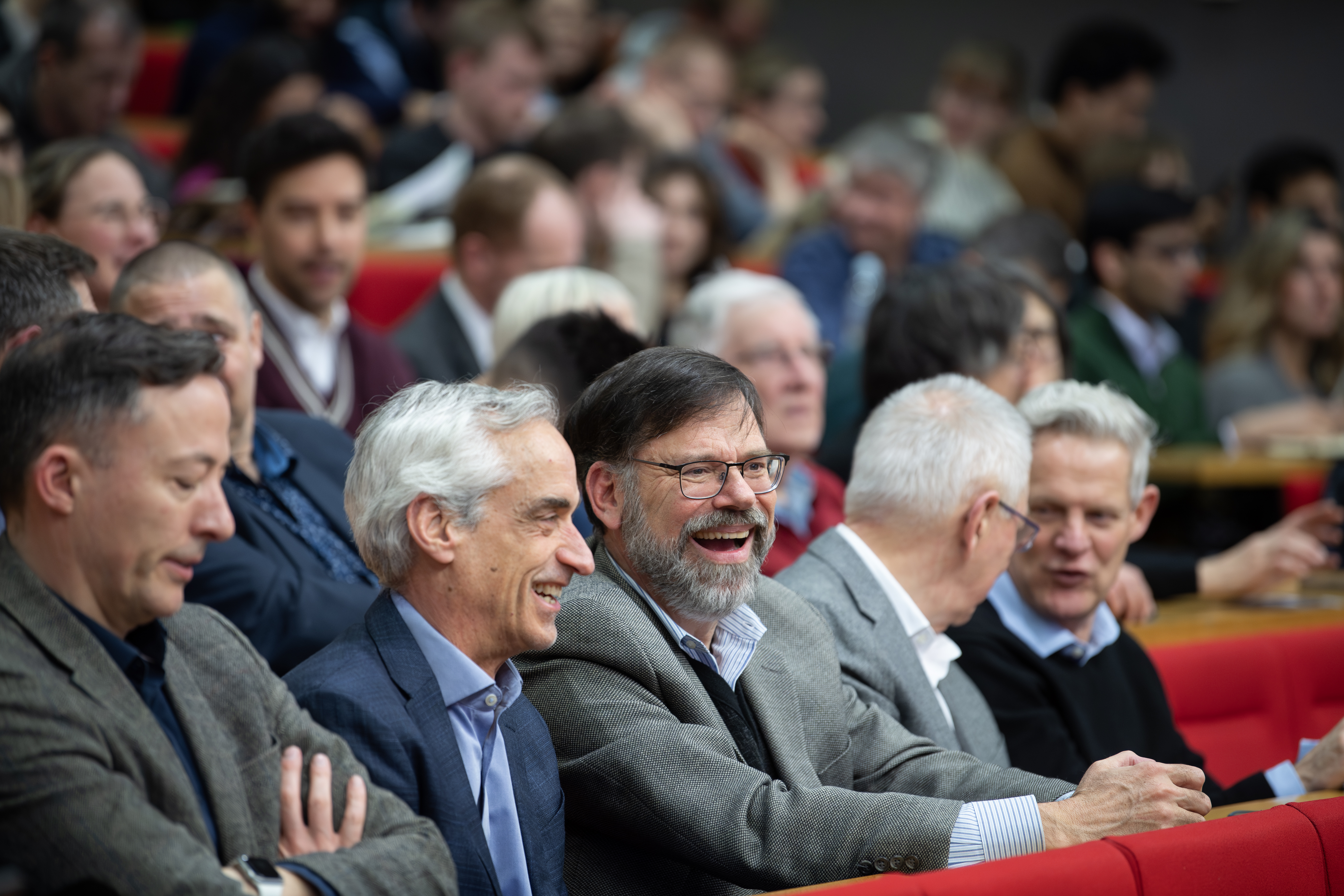 Dean Jonathan Pershing and guests at GSoS lecture