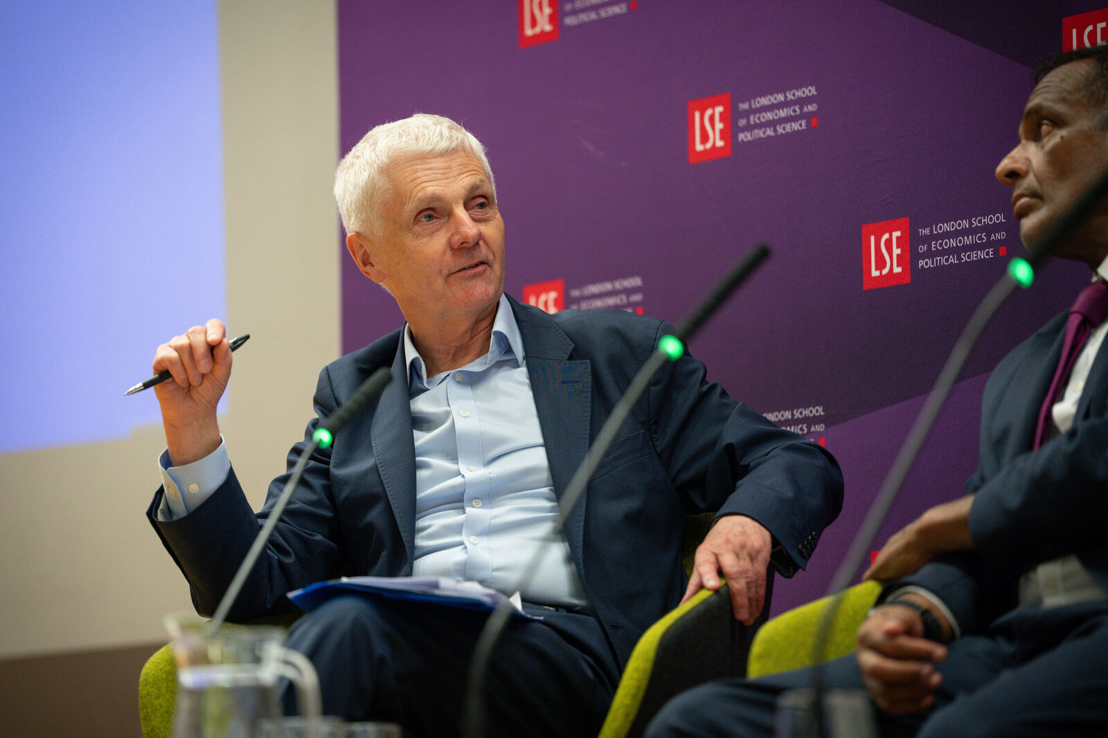 Decorative image: Tony Travers and Anand Menon in discussion during an LSE public event
