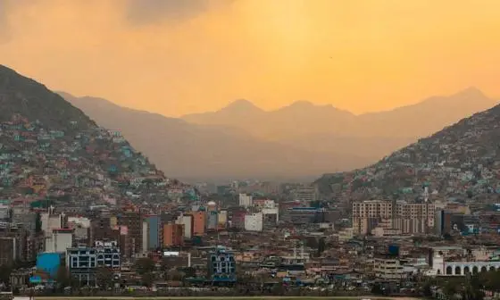 View of Kabul in the mountains