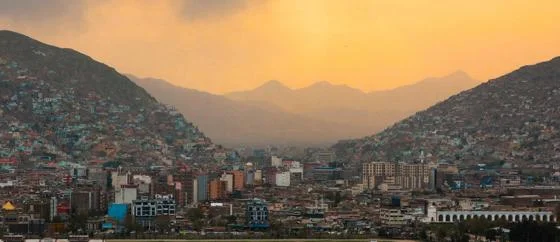 View of Kabul in the mountains