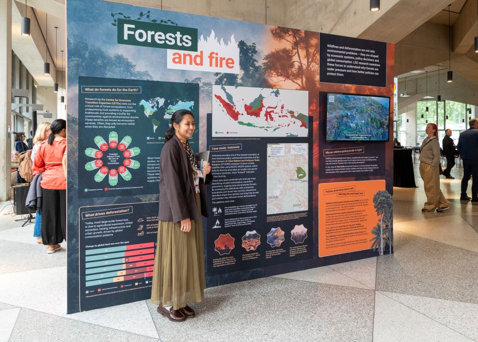 LSE Festival exhibition 'Forests and fire' wall