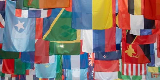 Many flags hanging