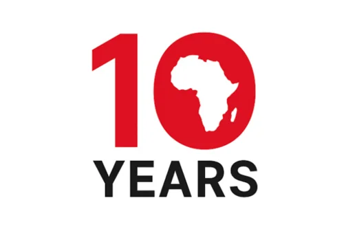 10 year anniversary logo of the Firoz Lalji Institute for Africa