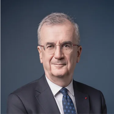 François Villeroy de Galhau against a dark grey background.