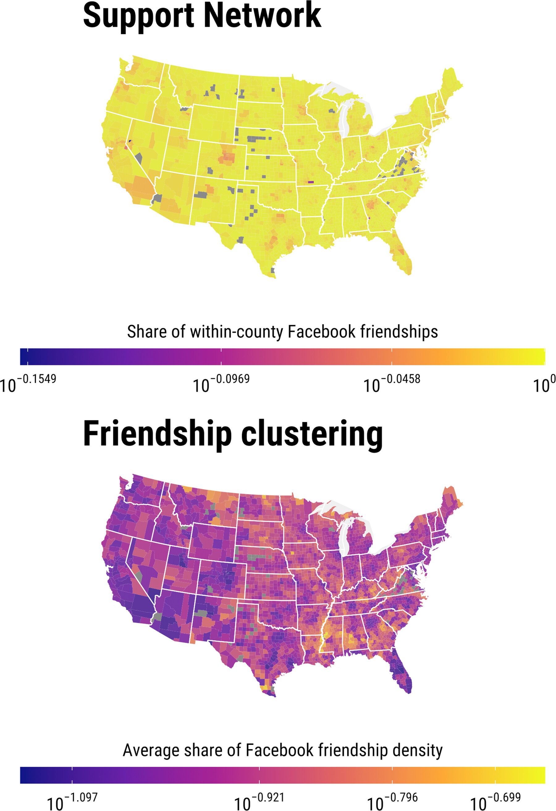 heat map of friendship clustering 