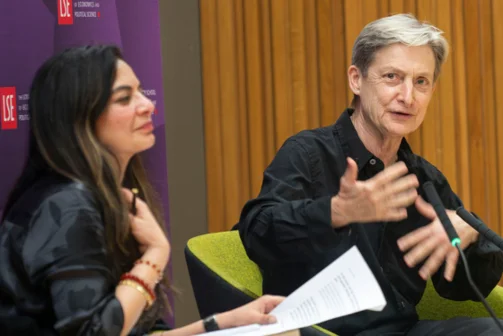 Sumi Madhok and Judith Butler at a LSE Gender event