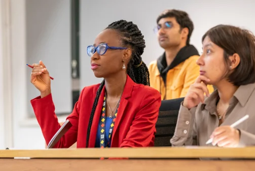 Two students at an event
