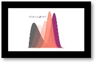 Stylized Bayesian distribution graph illustrating overlapping bell-shaped coloured probability curves