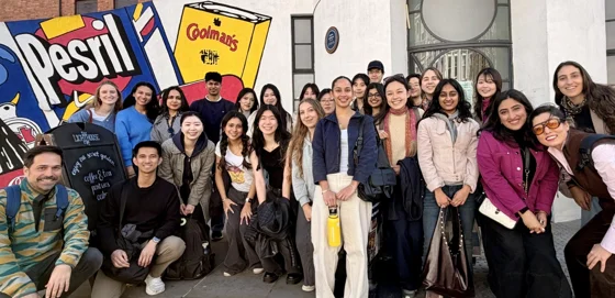 Group of PBS students outside the Museum of Brand