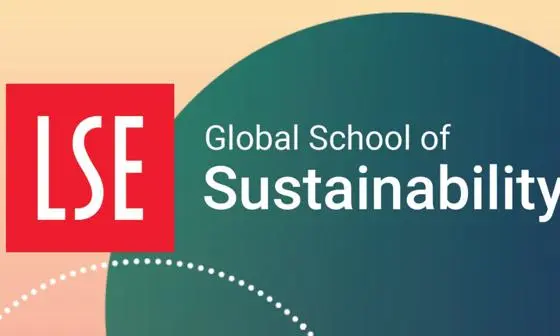 Global School of Sustainability logo on an abstract background of circles
