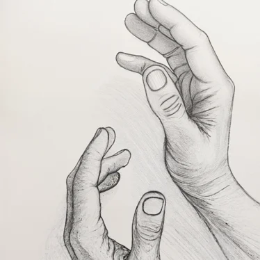 A sketch of hands