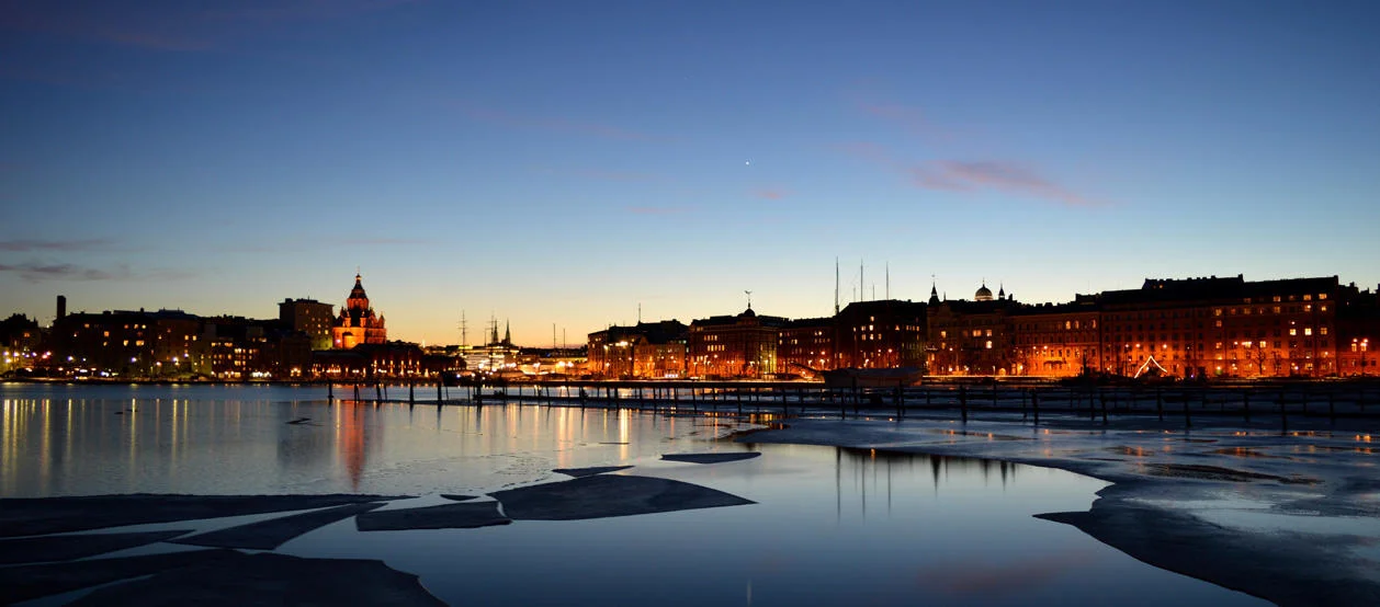 Evening view of the bay at Helsinki.