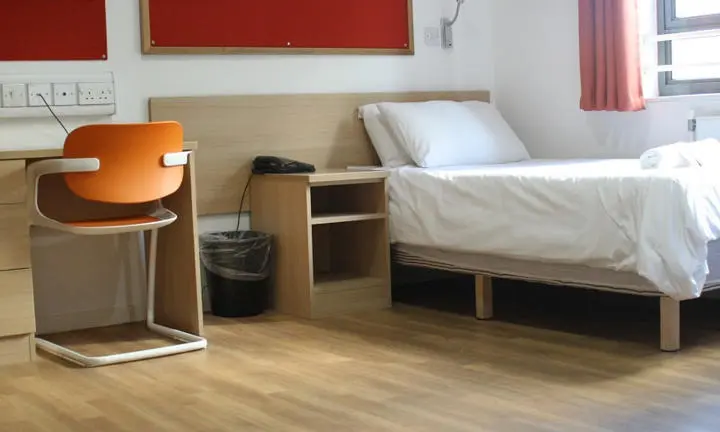 A bedroom in a hall of residence