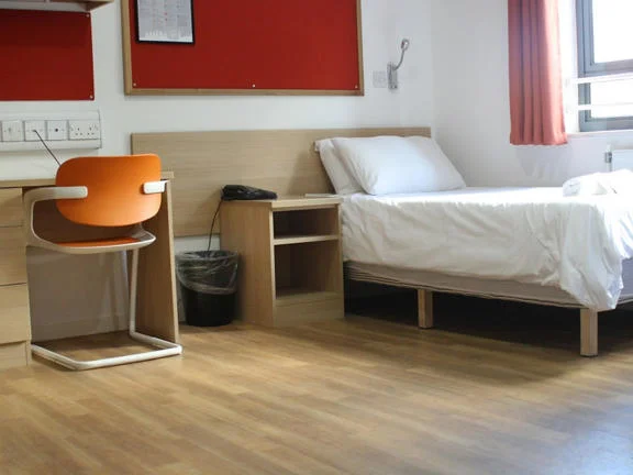 A bedroom in a hall of residence