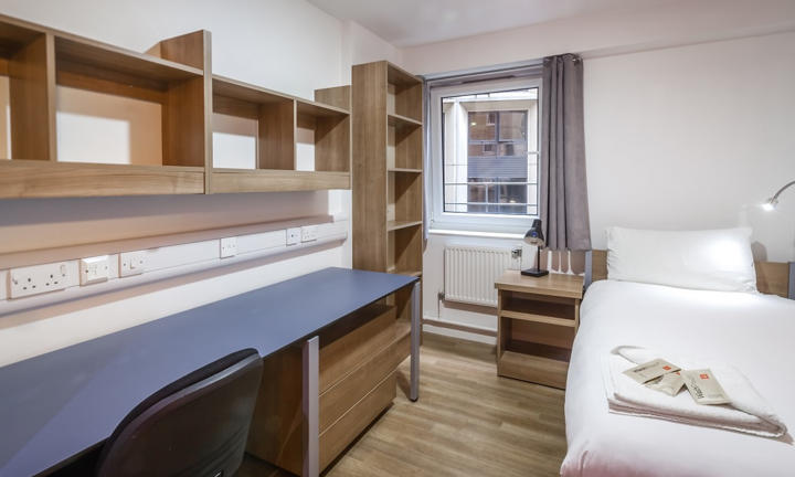 A bedroom in a hall of residence