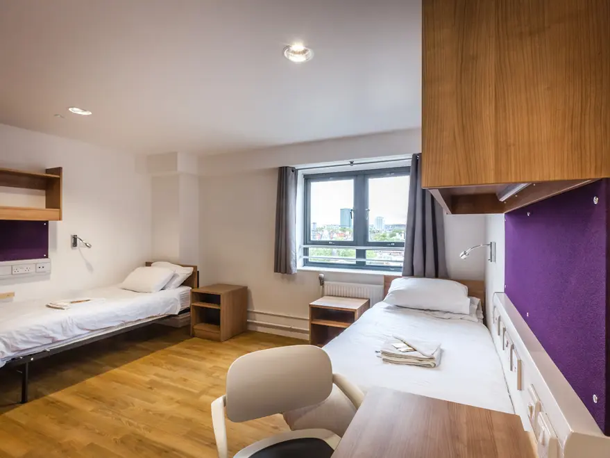 A twin room at High Holborn Residence