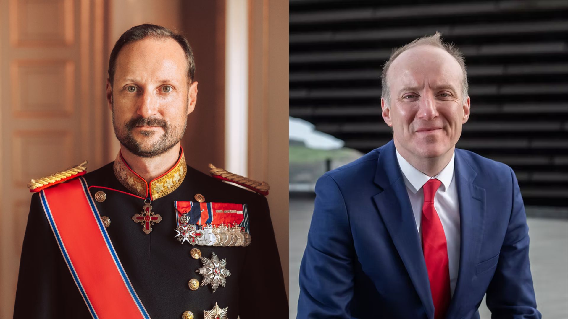 His Majesty King Haakon VIII and Michael Marra MSP
