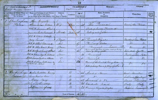 Queen Victoria's censures entry 1851