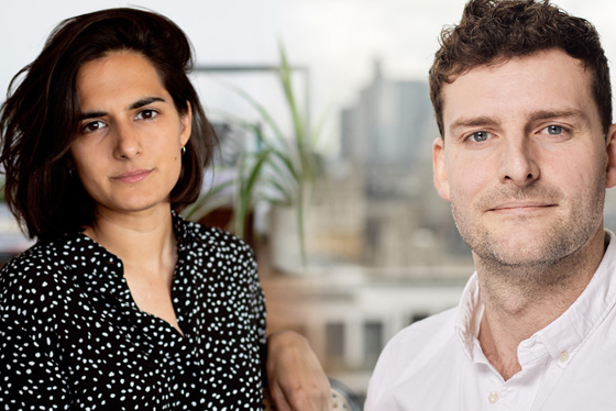 Profile images of Hannah Leach on the left and Adam French on the right