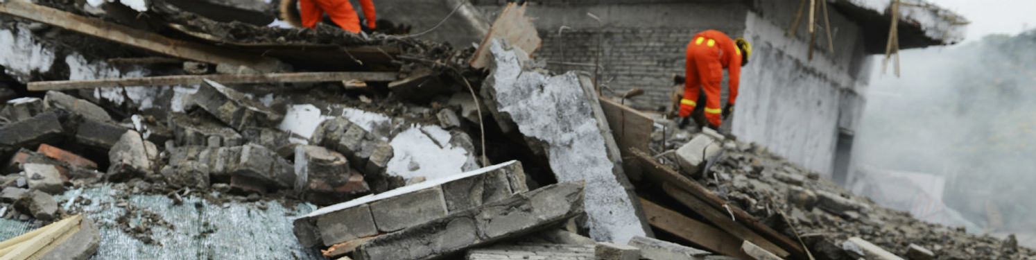 a building site with workmen