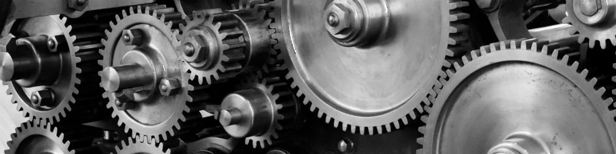 Lots of cogs tightly packed together.