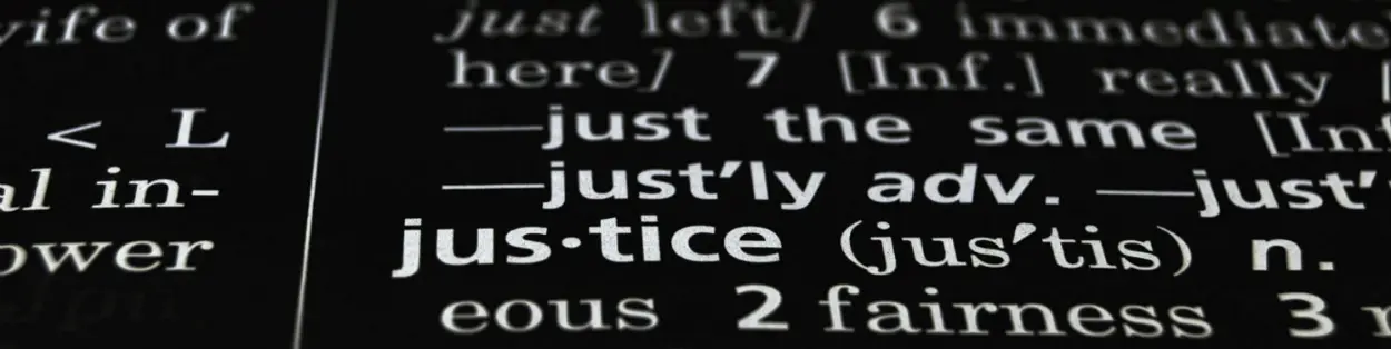 a dictionary showing the word 'justice'