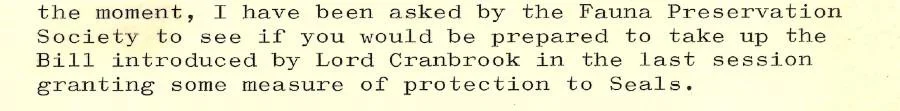 Part of a letter to Alf Morris MP, from Marcus Kimball, MP, 6th November 1969