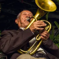 man playing musical instrument