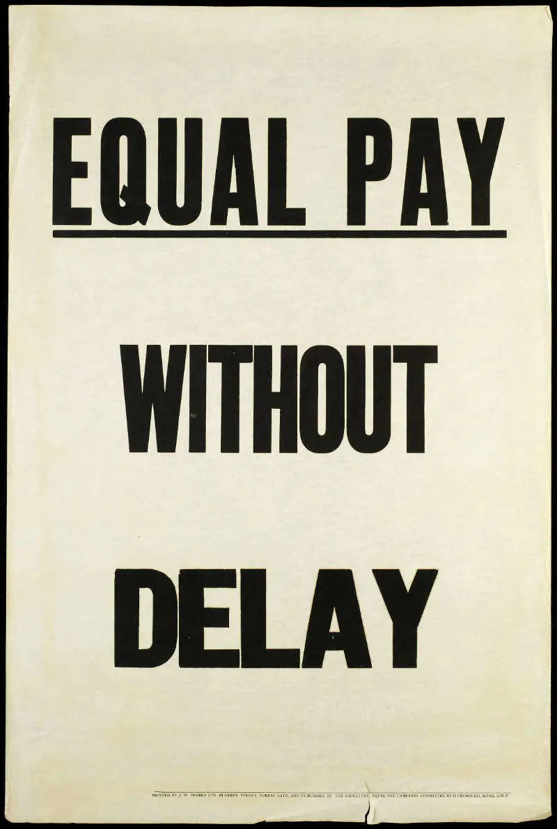 Campaign poster by the Equal Pay Campaign Committee 800x1190