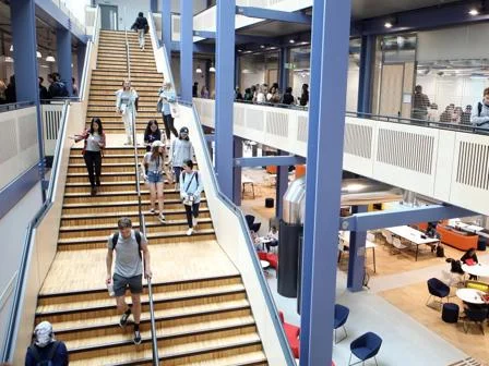 Students on staircase