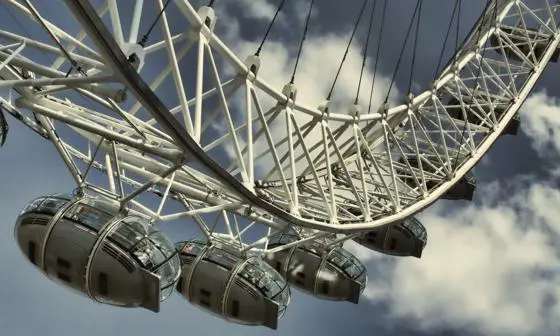 London eye and cloudy skyline