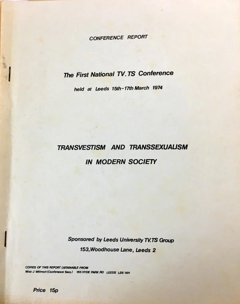 Front cover of a conference report of the first National TV/TS Conference, 1974