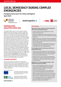 Analytics Note #06 | Emergency Governance Initiative front cover