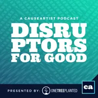 Logo of the Disruptors for Good podcast presented by OneTreePlanted
