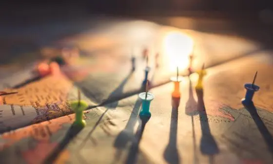 pins on a map