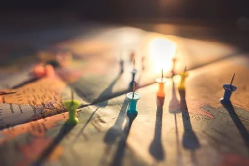 pins on a map