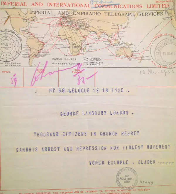 George Lansbury telegram
