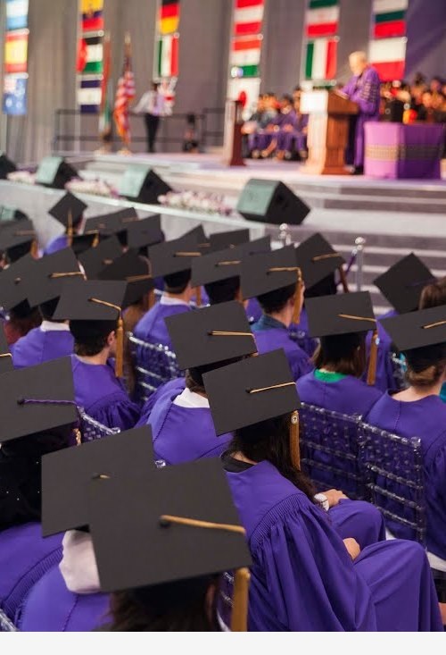 students at graduation ceremony at NYU Abu Dhabi