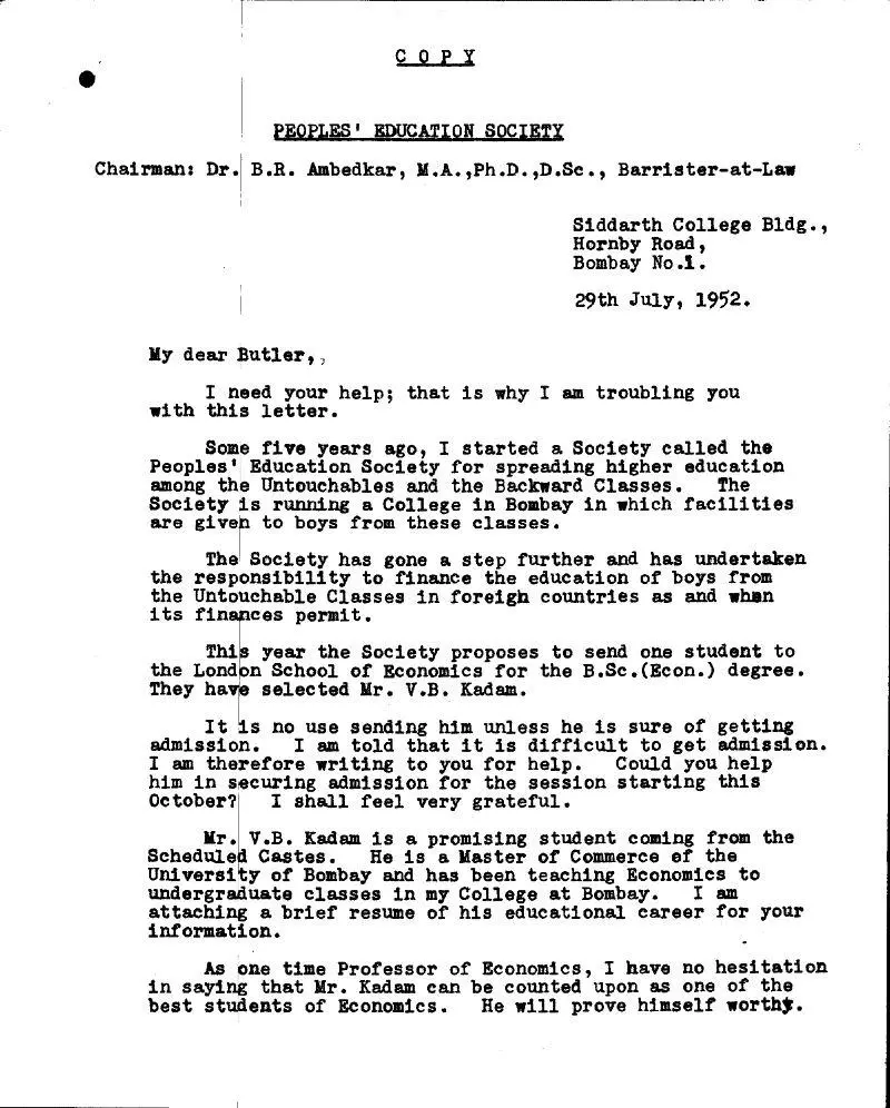 A typed letter