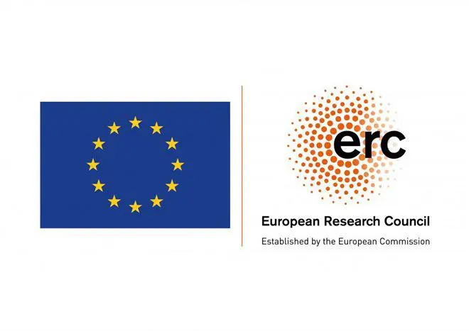 Logo of the European Research Council next to the EU Flag.