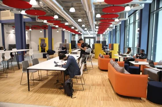 students working in an LSE communal working space