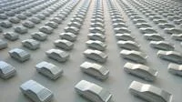 futuristic cars in rows
