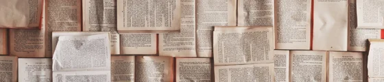 Old books open on a random page