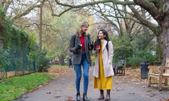 LSE students walking in a park